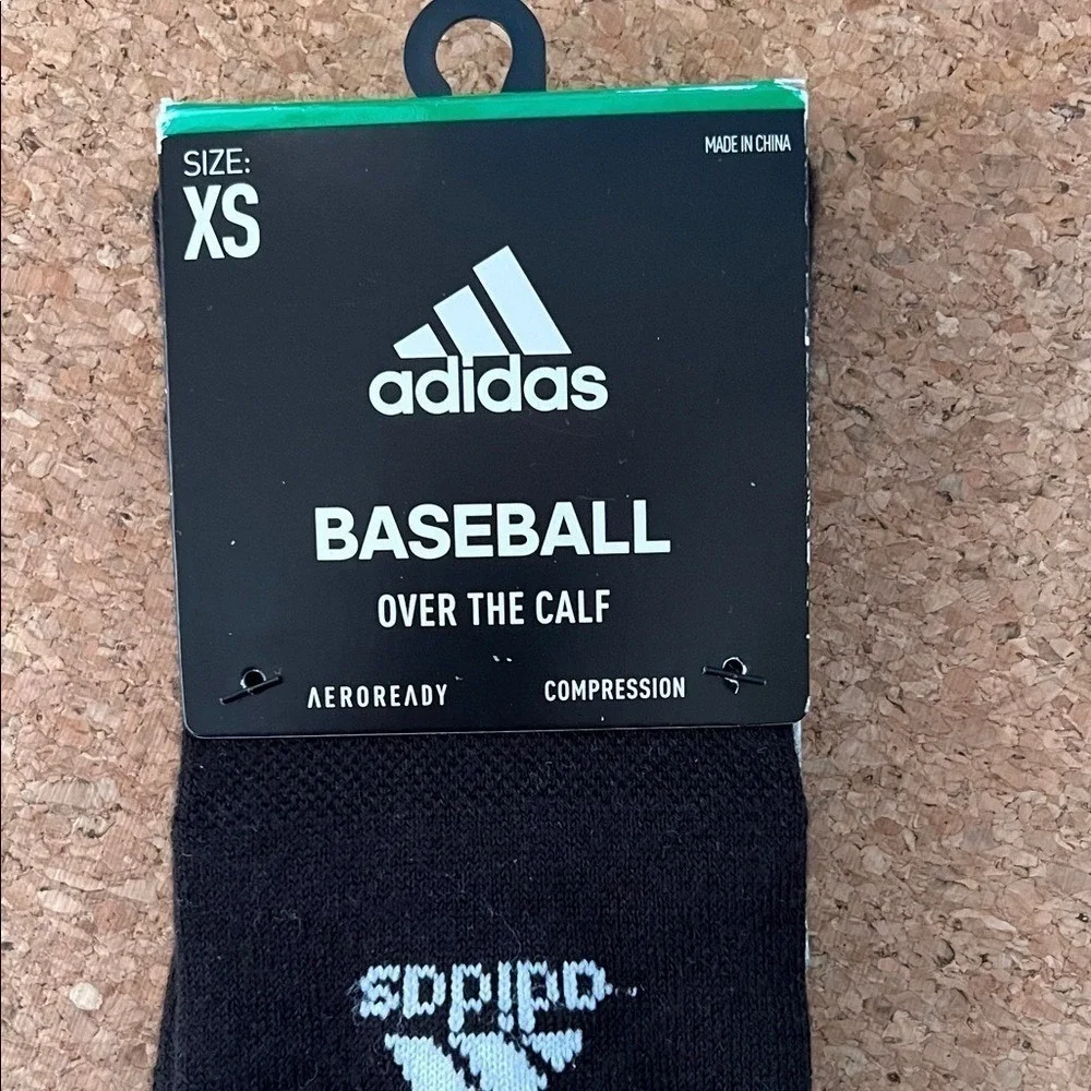 adidas Black Knee-High Athletic Socks with Gray Accents